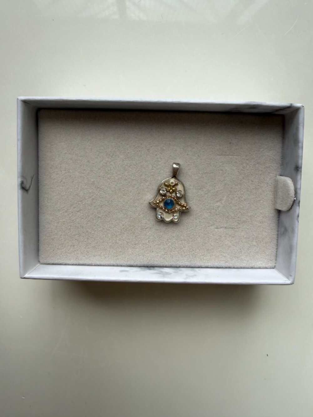 Vintage Sterling Silver 925 Hamsa Hand Pendant